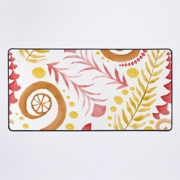 Item preview, Watercolor Botanical Motifs - Warm colors on White designed and sold by PaintInTheNight.
