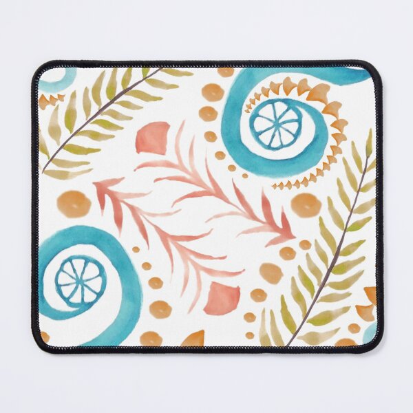Item preview, Watercolor Botanical Motifs - Blues, Greens, Oranges and Reds designed and sold by PaintInTheNight.