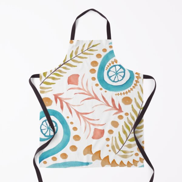 Item preview,  Watercolor Botanical Motifs - Blues, Greens, Oranges and Reds designed and sold by PaintInTheNight.