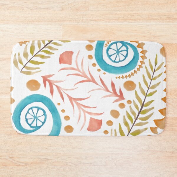 Item preview,  Watercolor Botanical Motifs - Blues, Greens, Oranges and Reds designed and sold by PaintInTheNight.