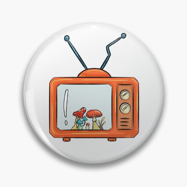 Item preview, Vintage TV with mushrooms  designed and sold by booboosarts.