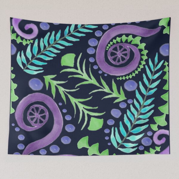 Item preview, Watercolor Botanical Motifs - Cool Colors designed and sold by PaintInTheNight.