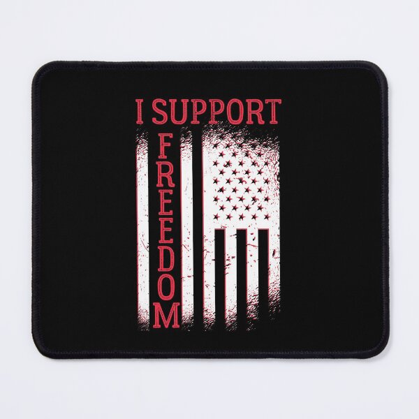 Item preview, I support freedom, Stop the mandates, distressed American flag print designed and sold by Auntieck.