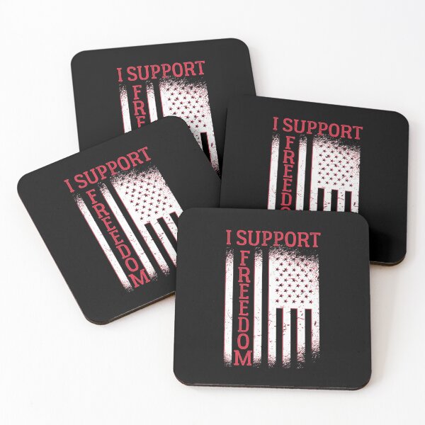 Item preview, I support freedom, Stop the mandates, distressed American flag print designed and sold by Auntieck.