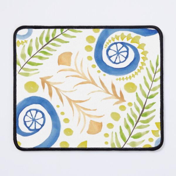 Item preview, Watercolor Botanical Motifs - Blues, Greens, Oranges and Yellows designed and sold by PaintInTheNight.