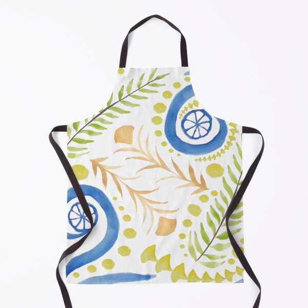 Item preview,  Watercolor Botanical Motifs -  Blues, Greens, Oranges and Yellows  designed and sold by PaintInTheNight.