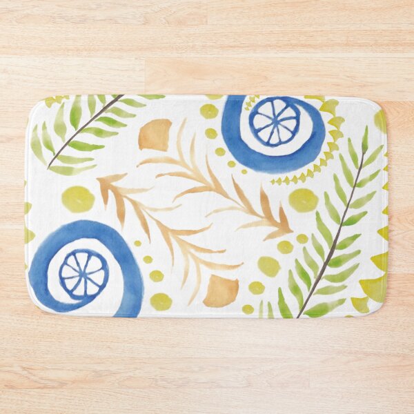 Item preview,  Watercolor Botanical Motifs -  Blues, Greens, Oranges and Yellows  designed and sold by PaintInTheNight.