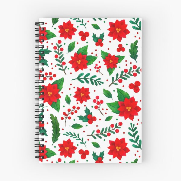Artikelvorschau, Weihnachten Rot und Grün Poinsetta Holly Berries Mistel entworfen und verkauft von KrisInStitches.
