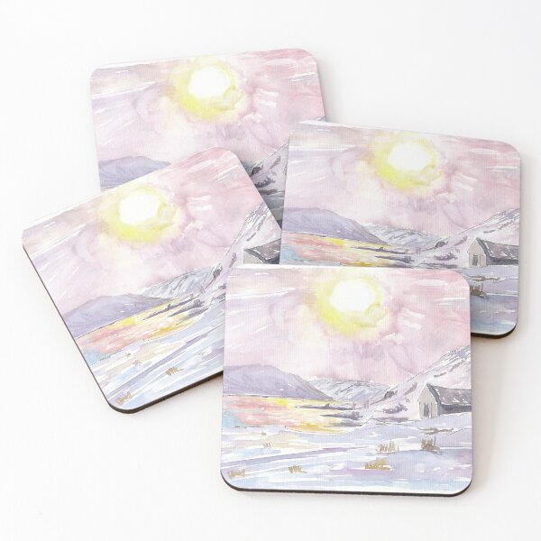 Item preview, Winter in the Highlands Romantic Scottish Landscape Scene with Loch designed and sold by artshop77.