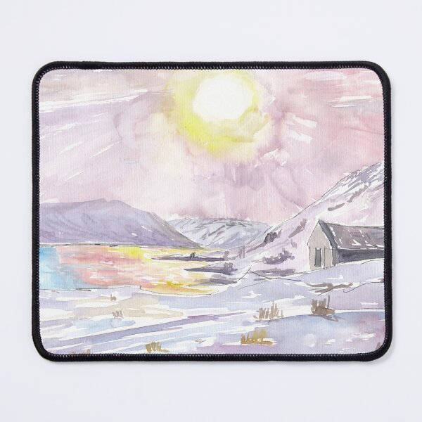Item preview, Winter in the Highlands Romantic Scottish Landscape Scene with Loch designed and sold by artshop77.
