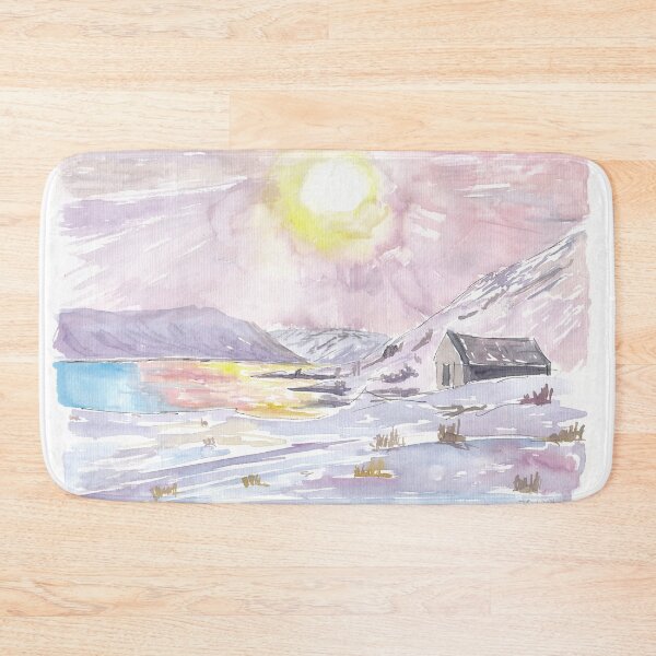 Item preview, Winter in the Highlands Romantic Scottish Landscape Scene with Loch designed and sold by artshop77.