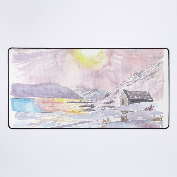 Item preview, Winter in the Highlands Romantic Scottish Landscape Scene with Loch designed and sold by artshop77.