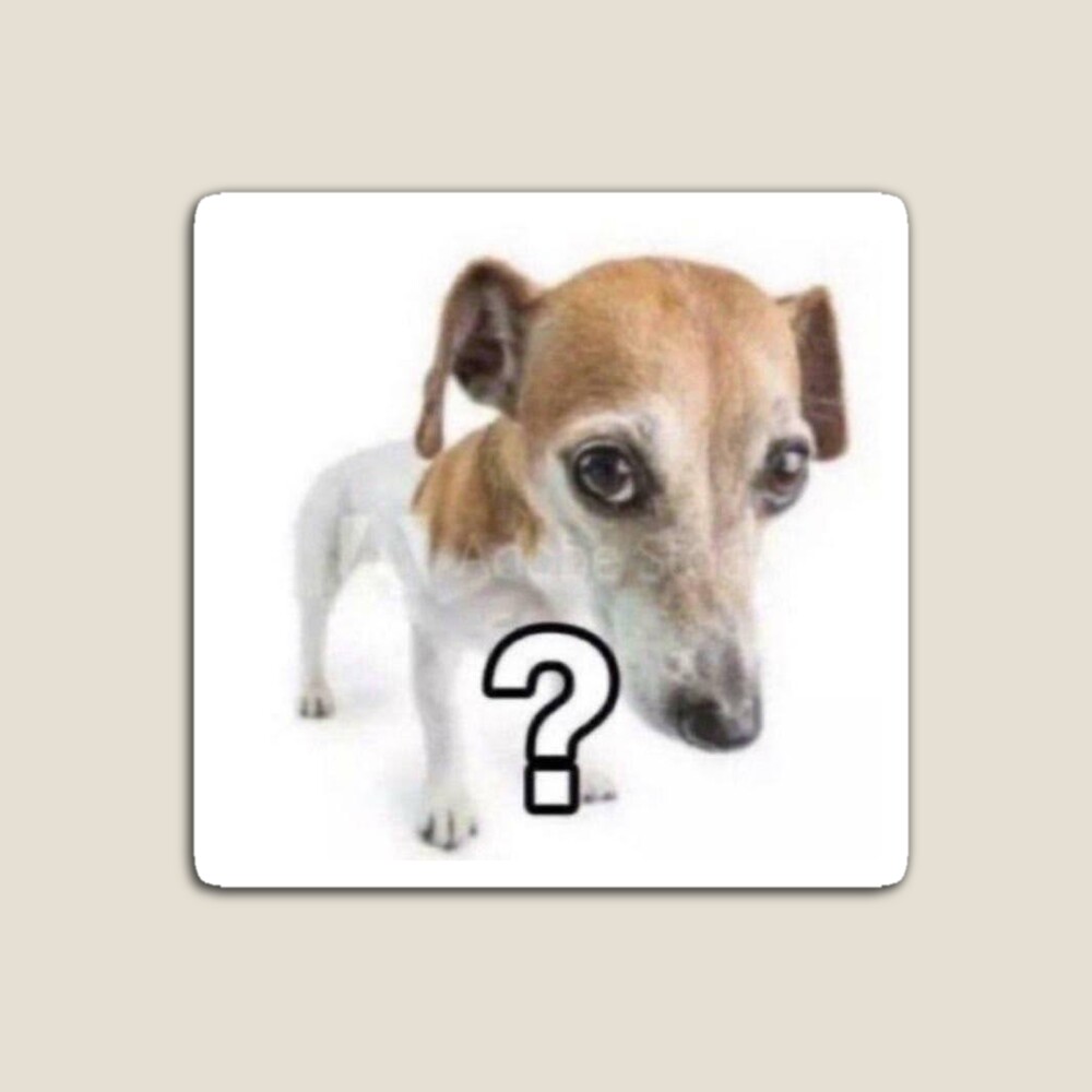 question mark dog meme Sticker for Sale by BoomerStickers