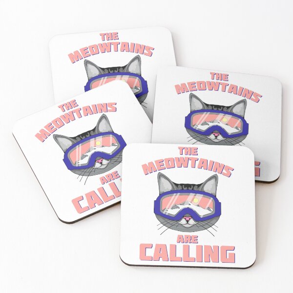 Item preview, The Meowtains are Calling Funny Ski Cat designed and sold by dass-art.