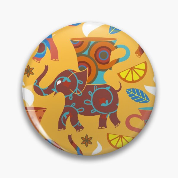 Item preview, Elephant Tea Party, yellow, vanilla and sky blue designed and sold by Irina Ivanova.