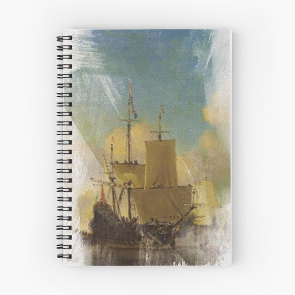 Item preview, watercolour painting of Dutch ship in calm waters designed and sold by Dingy Designs.