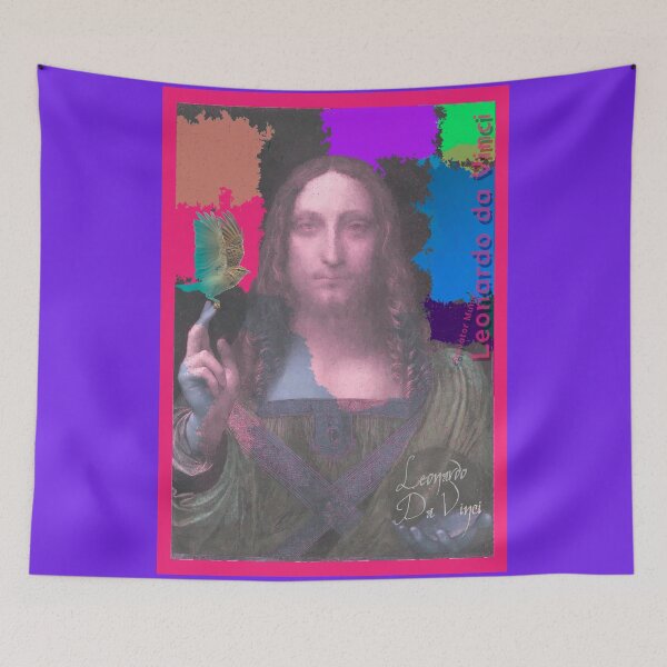 Item preview, Leonardo Da Vinci's Salvator Mundi and Lark Bird (Pop Art by ACCI) designed and sold by VanyssaGraphics.
