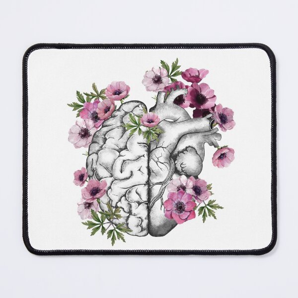 Item preview, Right balance between head and brain or heart, drawing anemones flowers anemoneus ,watercolor style designed and sold by Collagedream.