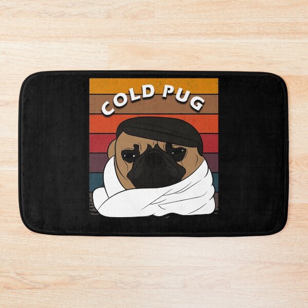 Item preview, funny dog saying cold pug distressed sunset retro dog face design designed and sold by SamRVstore.