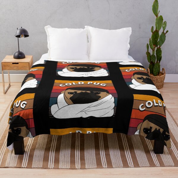 Item preview, funny dog saying cold pug distressed sunset retro dog face design designed and sold by SamRVstore.