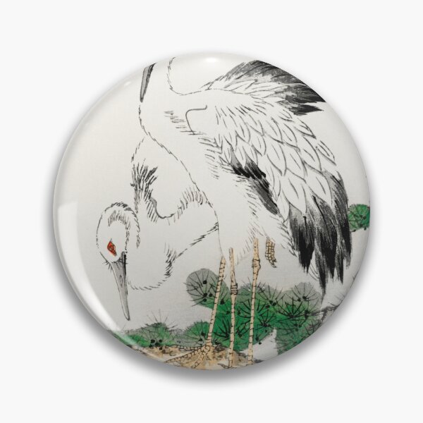 Item preview, japanese stork and pine tree illustration 41572332640 designed and sold by Bird-Lore.