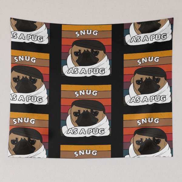 Item preview,  funny dog saying snug as a pug distressed sunset retro dog face design designed and sold by SamRVstore.