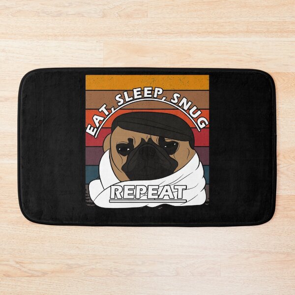 Item preview,  funny dog saying, eat, sleep snug repeat distressed sunset retro dog face design designed and sold by SamRVstore.