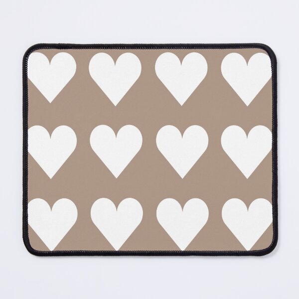 Item preview, Large WHITE and WARM TAUPE Brown LOVE HEARTS designed and sold by RachelMacht.