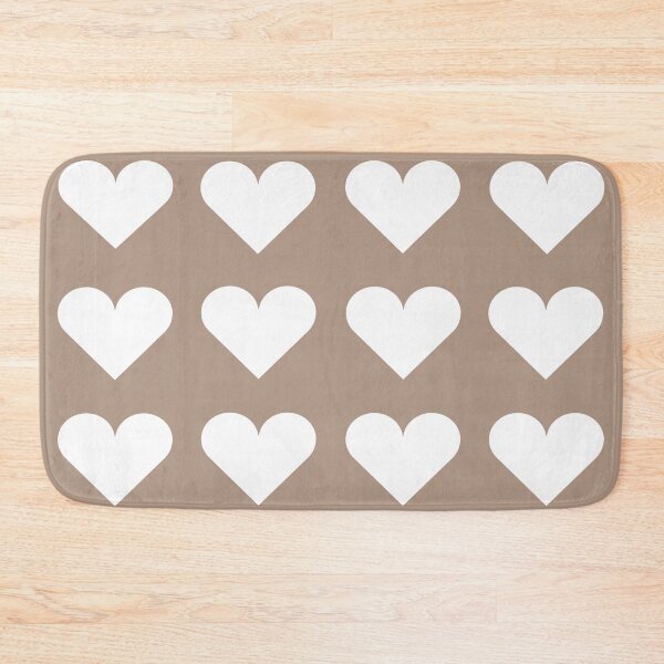 Item preview, Large WHITE and WARM TAUPE Brown LOVE HEARTS designed and sold by RachelMacht.