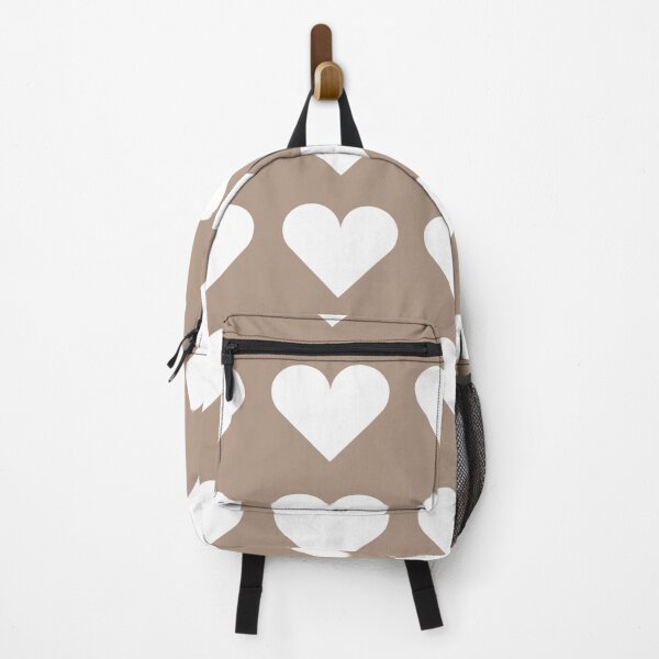 Item preview, Large WHITE and WARM TAUPE Brown LOVE HEARTS designed and sold by RachelMacht.