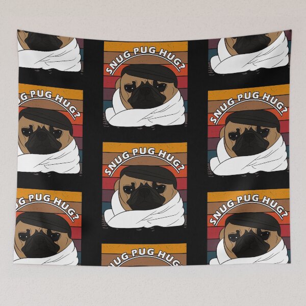 Item preview, funny dog saying, snug pug hug distressed sunset retro dog face design designed and sold by SamRVstore.