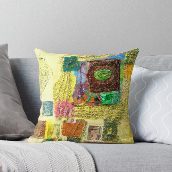 Item preview, multi-coloured abstract, yellow, green, red designed and sold by Claire Cooper-Walsh.