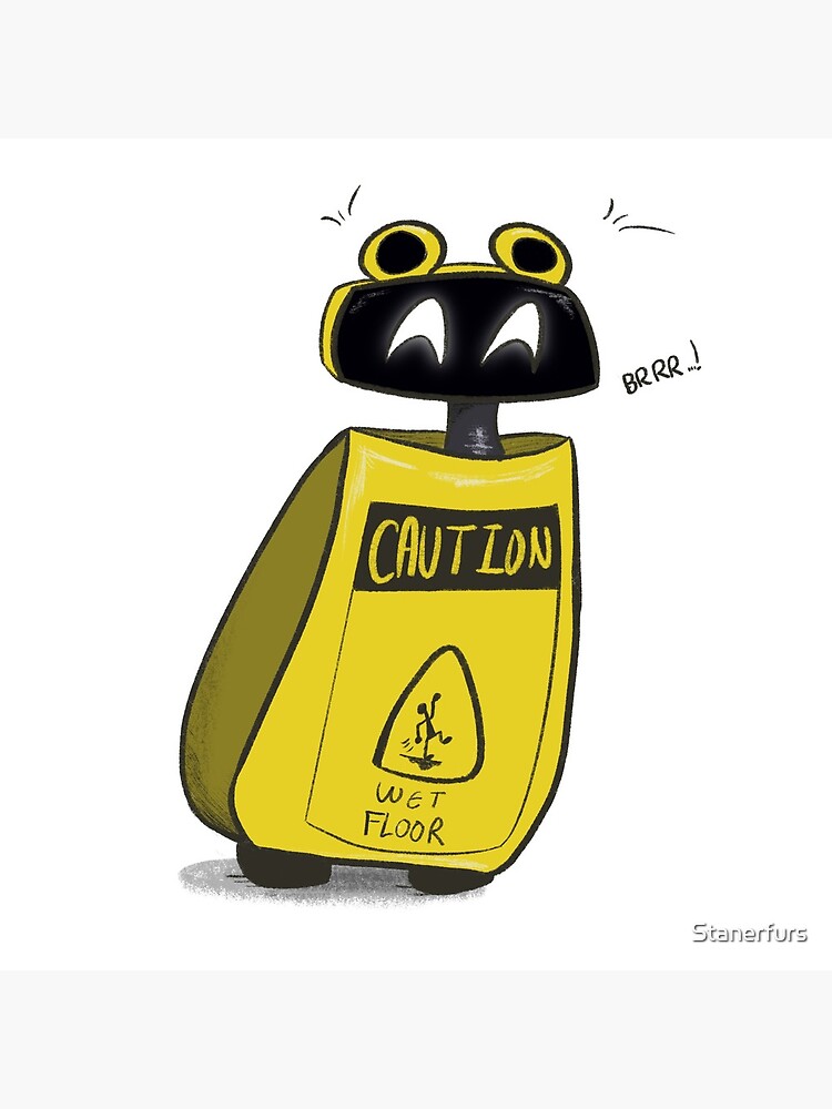 "Wet Floor Sign Bot Five Nights At Freddy’S FNAF Security Breach" Throw