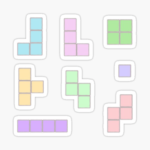 Item preview, Simple pastel tetromino sticker set designed and sold by azracaus.