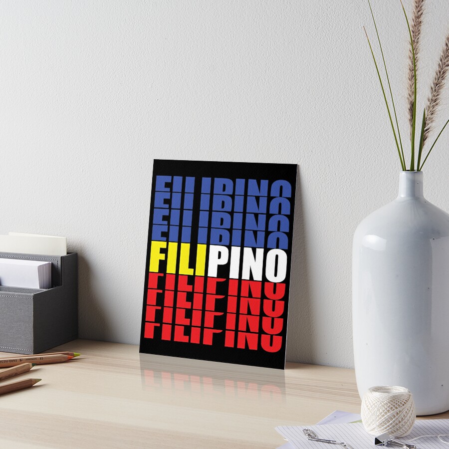 "Filipino Cascading Letters In Philippine Flag Colors" Art Board Print ...