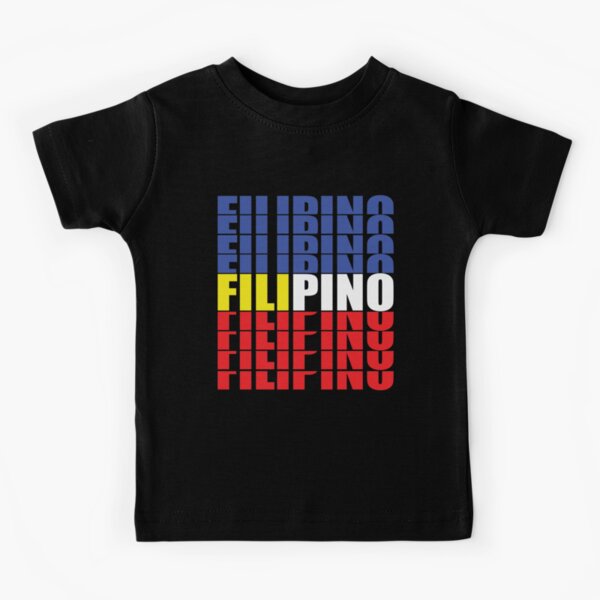 "Filipino Cascading Letters In Philippine Flag Colors" Kids T-Shirt By ...