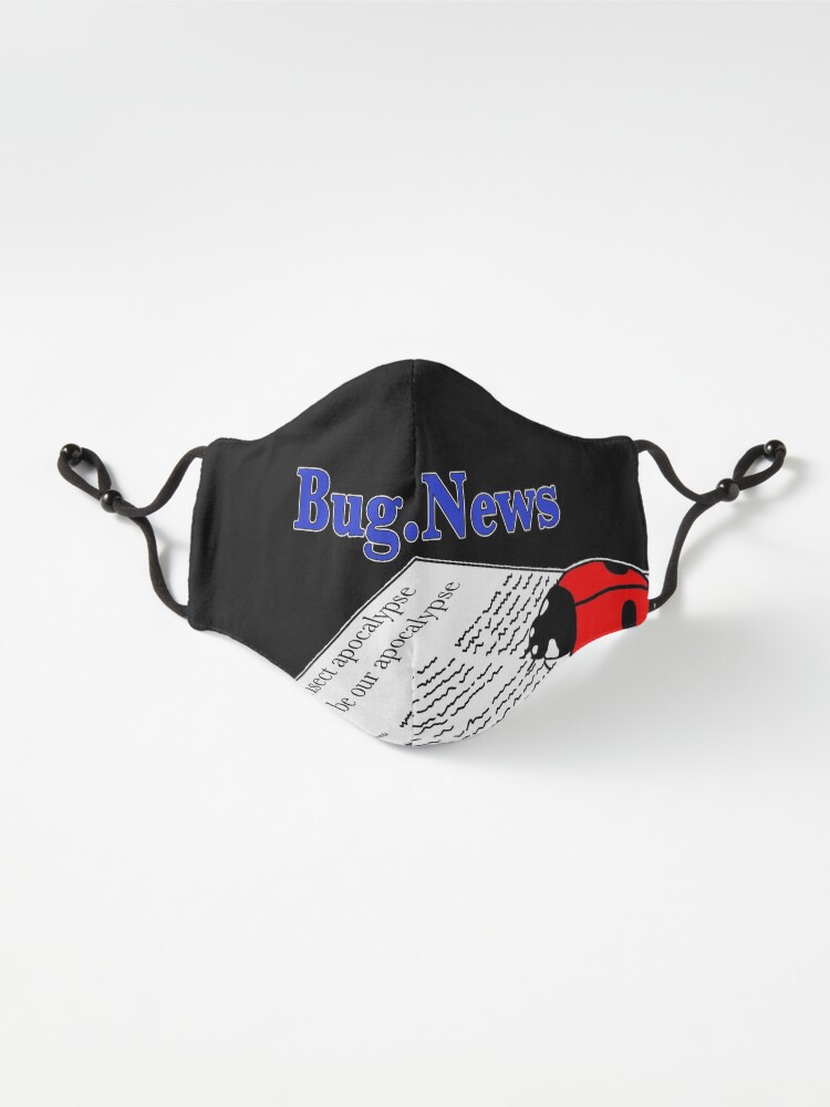 Alternate view of Bug News - ladybug reading for dark background Mask