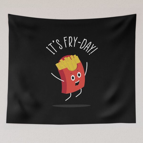 Item preview, It's Fry-Day! | Funny French Fries Cartoon Pun designed and sold by Printend _.