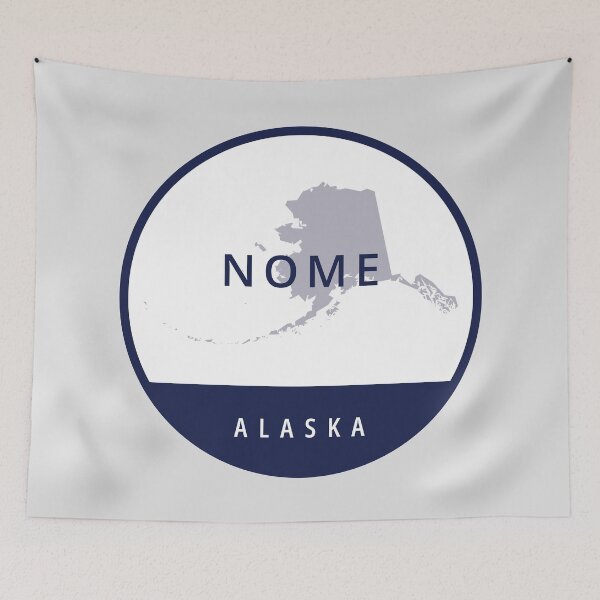 Item preview, Nome Alaska Blue Circle State Outline designed and sold by allcitymetro.