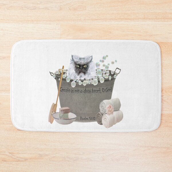 Item preview, Himalayan Persian Cat in Bubble Bath Bible Verse Create In Me A Clean Heart, Oh God. designed and sold by TheKingdomAttic.