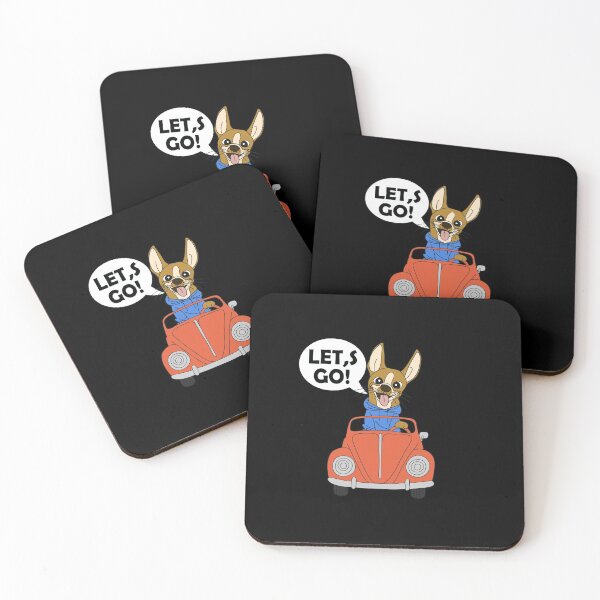 Item preview, cute dog driving a car, lets go  designed and sold by lady-fiona.
