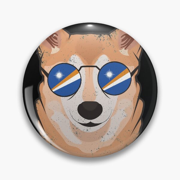 Item preview, Vintage Patriotic Shiba Inu Marshallese Flag designed and sold by feether-store.