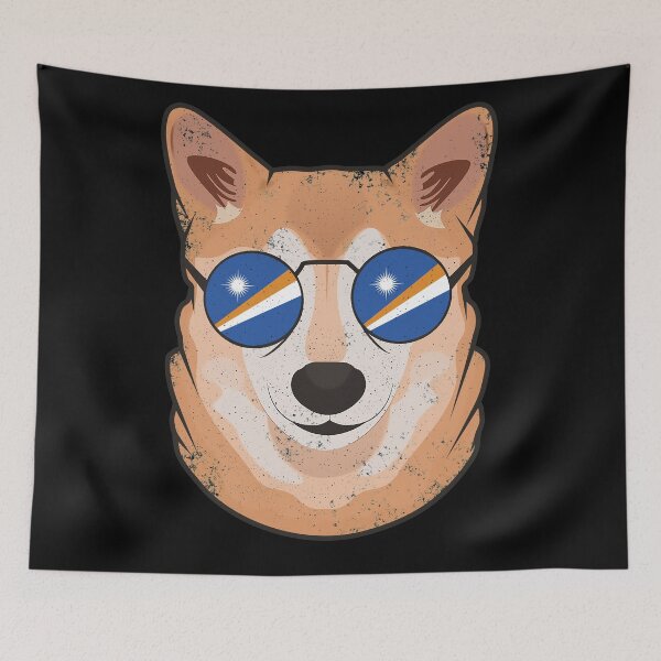 Item preview, Vintage Patriotic Shiba Inu Marshallese Flag designed and sold by feether-store.