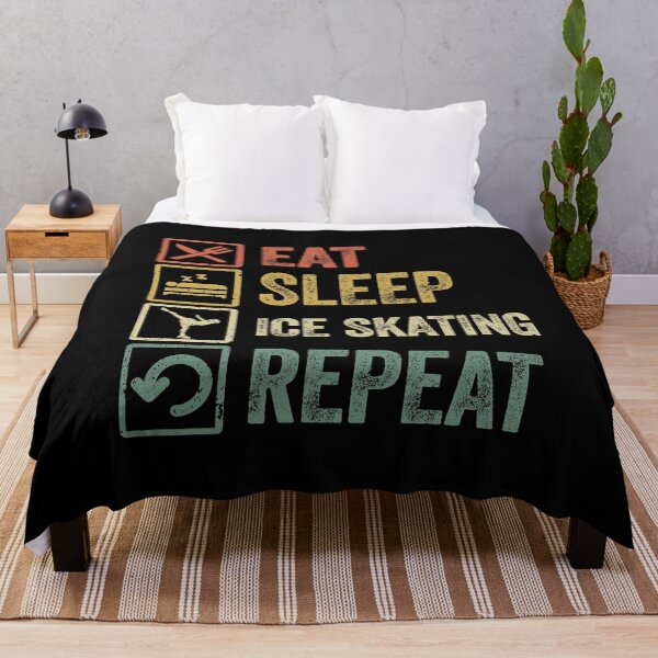 Artikelvorschau, Funny eat sleep ice skating repeat retro vintage gift entworfen und verkauft von HN-ART.