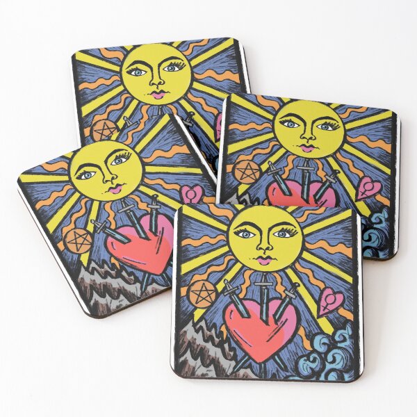 Item preview, Sun Three of Swords Tarot Card Color designed and sold by Fiona Gray.