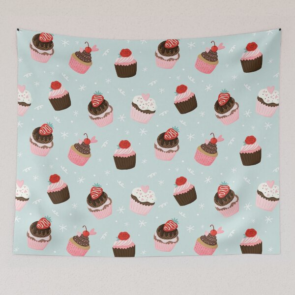 Item preview, Valentine Cupcake Treats on Blue designed and sold by Heather Rosas.