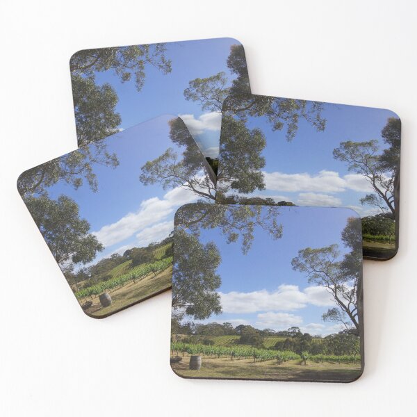 Item preview, Blue Sky and Fluffy clouds in the Vineyard by Adelaide artist Avril Thomas at Magpie Springs designed and sold by MagpieSprings.
