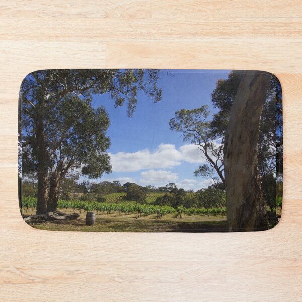 Item preview, Blue Sky and Fluffy clouds in the Vineyard by Adelaide artist Avril Thomas at Magpie Springs designed and sold by MagpieSprings.