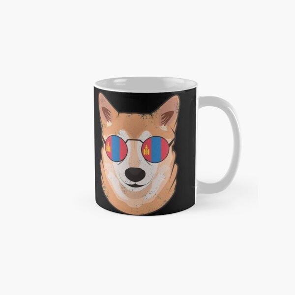 Aperçu de l'œuvre Drapeau mongol patriotique vintage Shiba Inu créée et vendue par feether-store.
