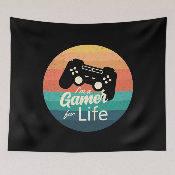Item preview, I Am a Gamer for Life Retro Sunset Video Game Controller Texture designed and sold by Itaya Art.